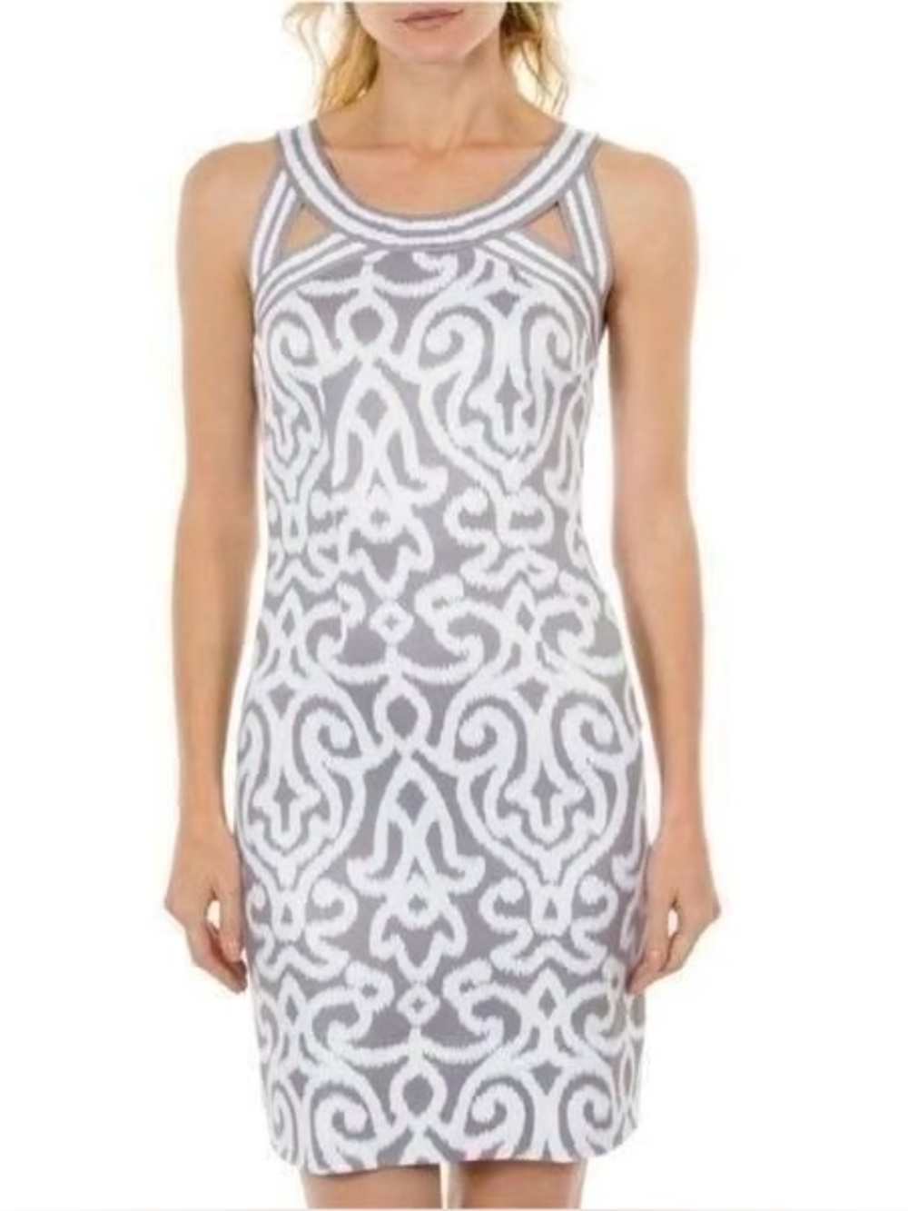 NWOT GRETCHEN SCOTT DESIGNS Brownish Gray and White Dress